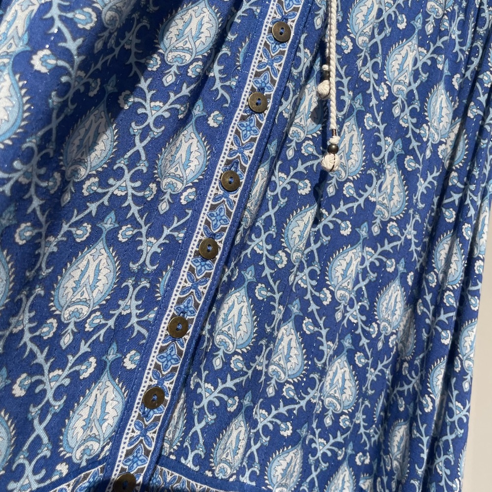 Rare Spell and the Gypsy Oracle Gown Maxi Duster Dress Indigo - Picture 6 of 16